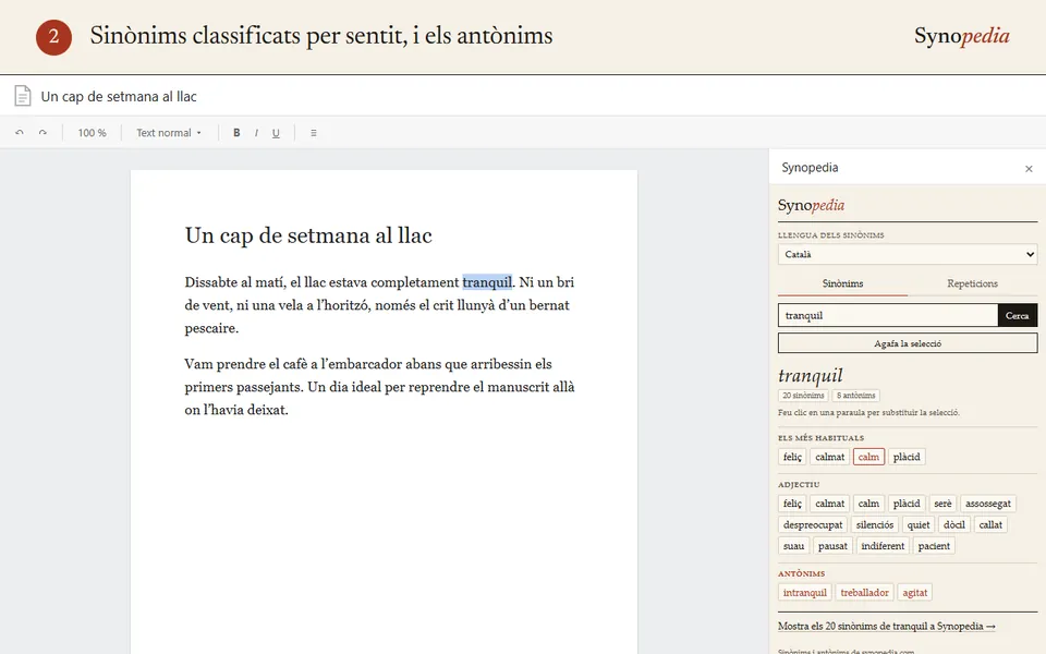 Synopedia per a Google Docs