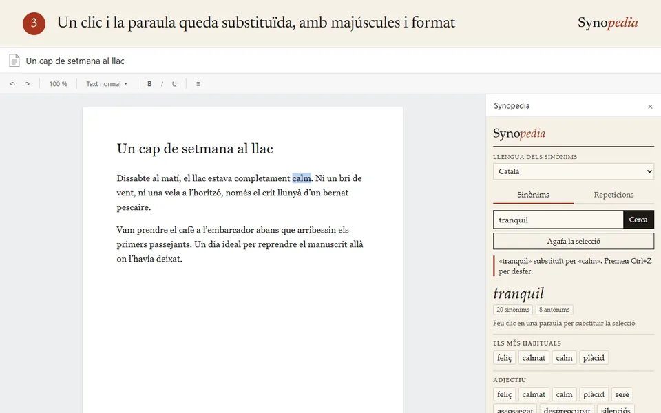 La paraula se substitueix