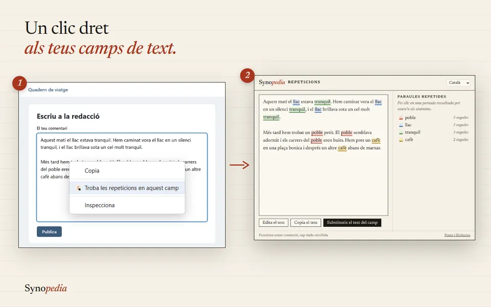 Clic dret en un camp de text