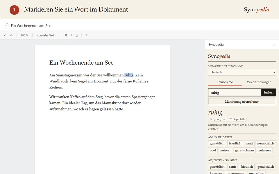 Ein Wort markieren