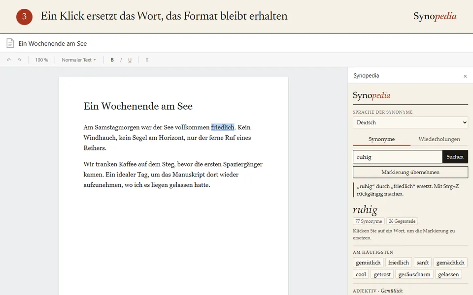 Das Wort wird ersetzt
