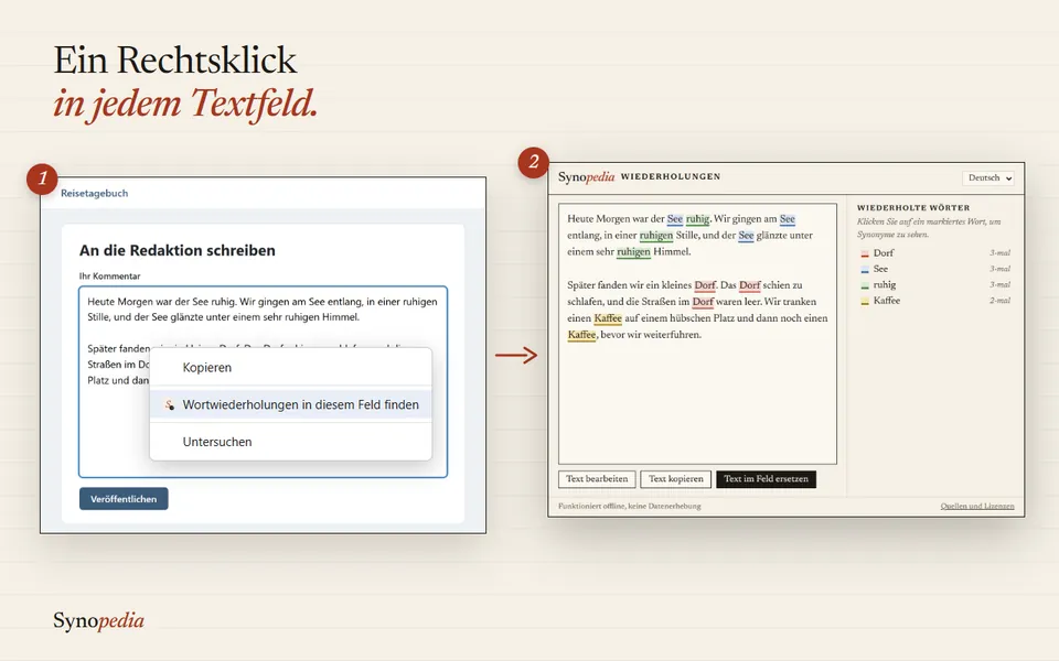 Rechtsklick in ein Textfeld
