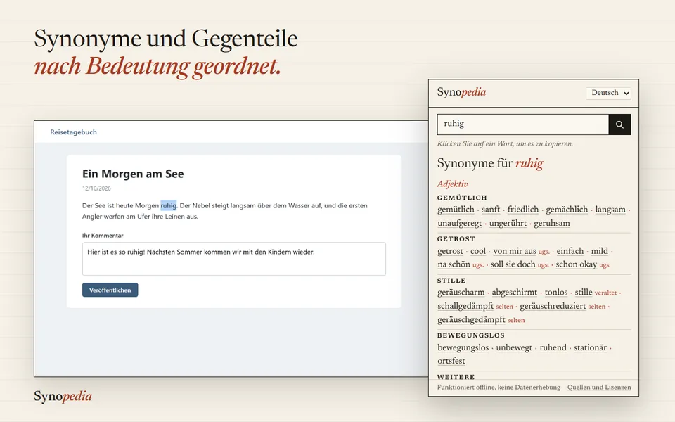 Synopedia – Synonyme & Gegenteile