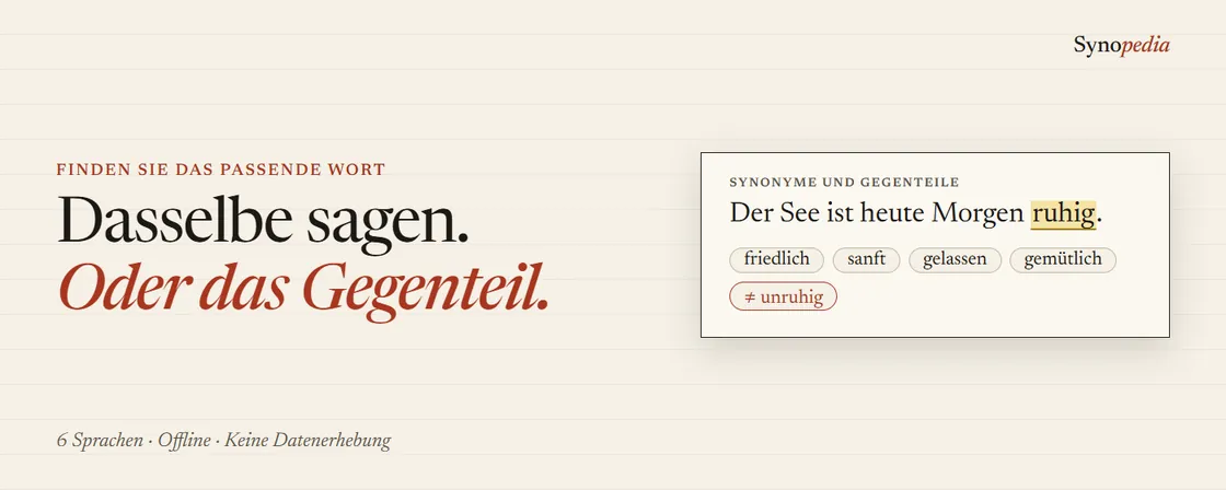 Synopedia – Synonyme & Gegenteile