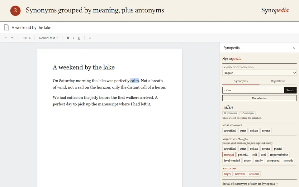 Synopedia for Google Docs