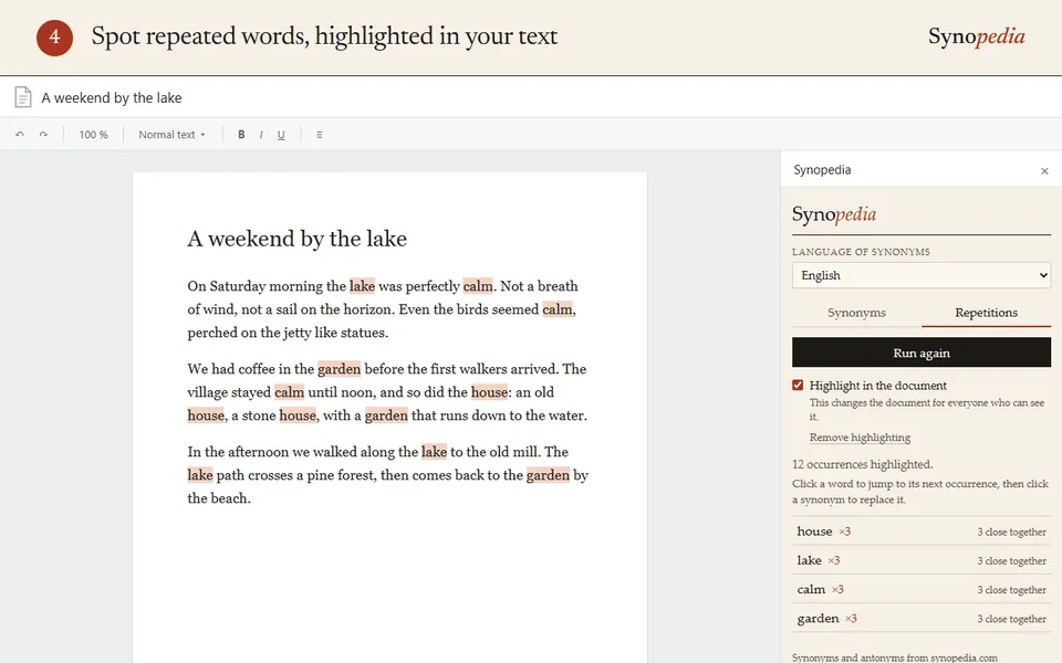 Repeated words, the worst first