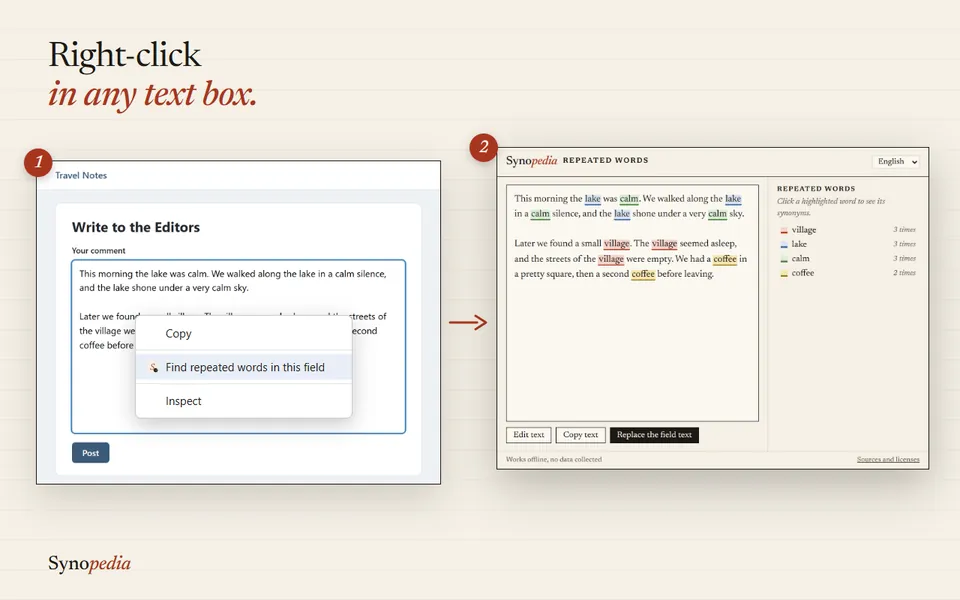 Right-click in a text box