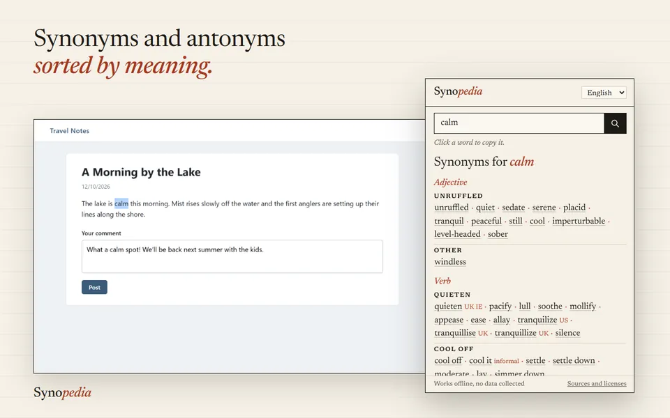 Synopedia – Synonyms & Antonyms
