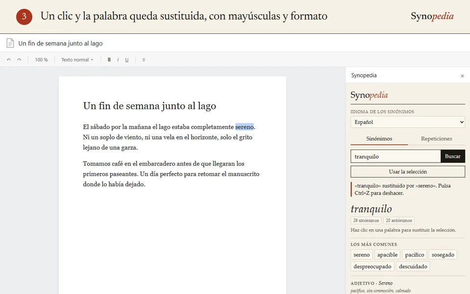 La palabra se sustituye