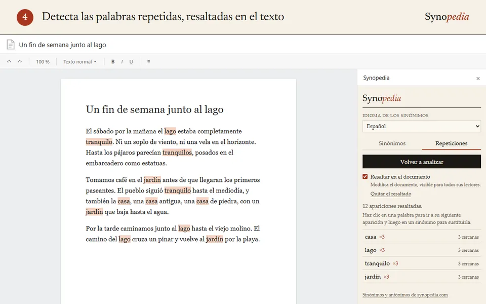 Las palabras repetidas, las más molestas primero