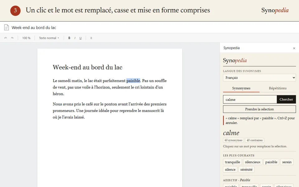 Le mot est remplacé