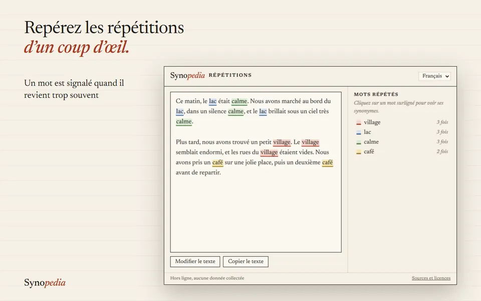 Synopedia – Détecteur De Répétitions
