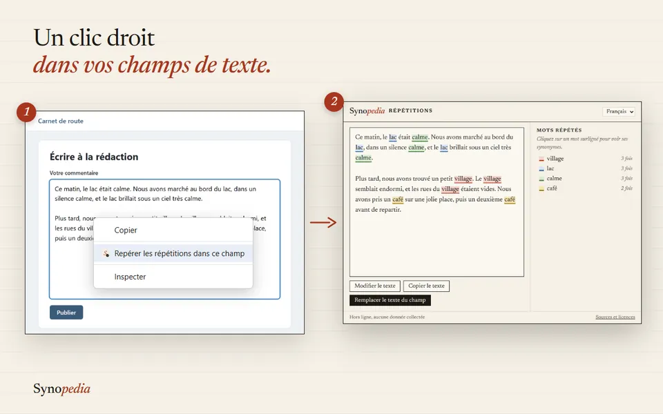 Clic droit dans un champ de texte