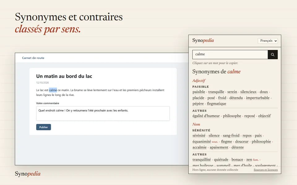 Synopedia – Synonymes & Contraires