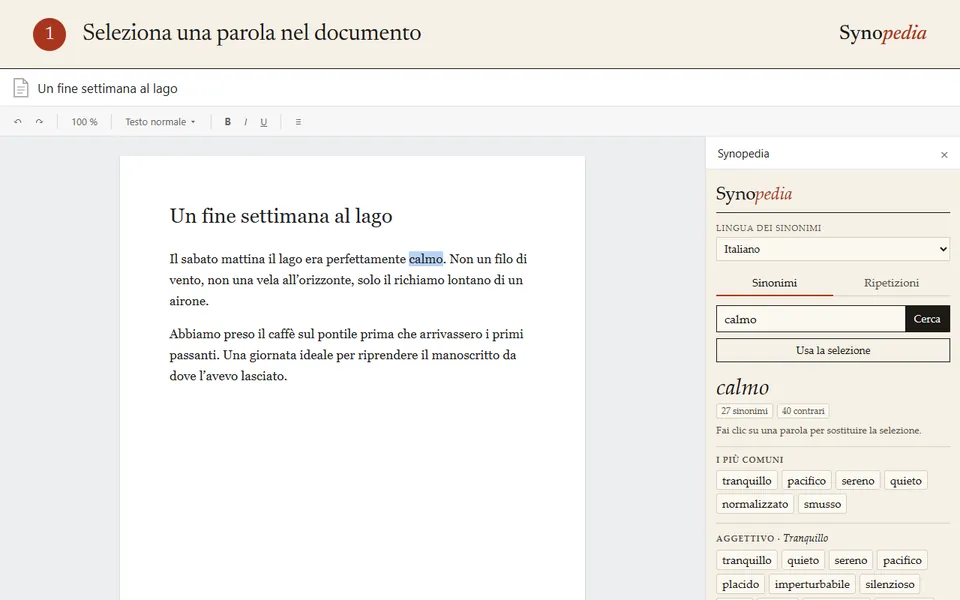 Seleziona una parola
