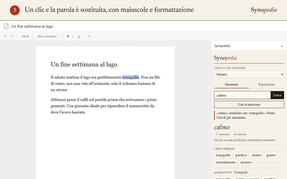 La parola viene sostituita