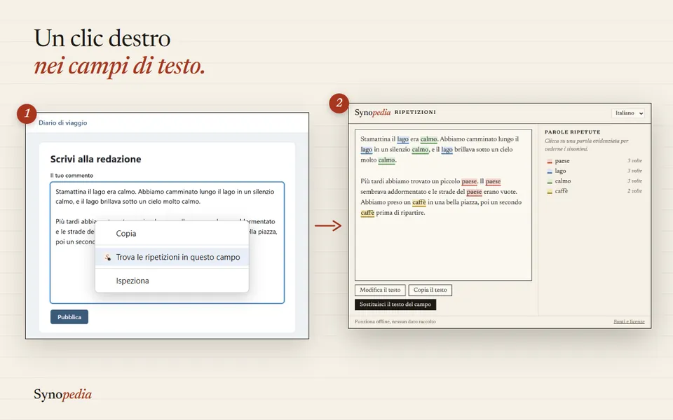 Clic destro in un campo di testo