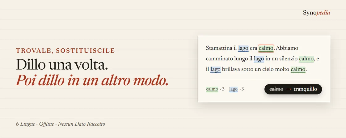 Synopedia – Trova Ripetizioni
