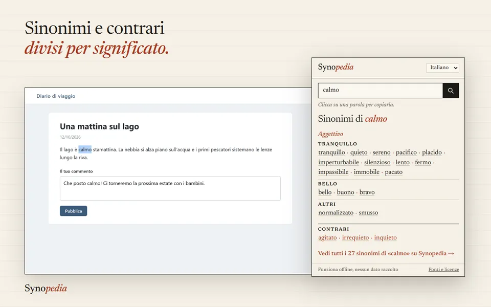 Synopedia – Sinonimi & Contrari